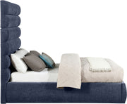 Adam Chenille Fabric Upholstered Full Bed in Blue - B1257Navy-F70