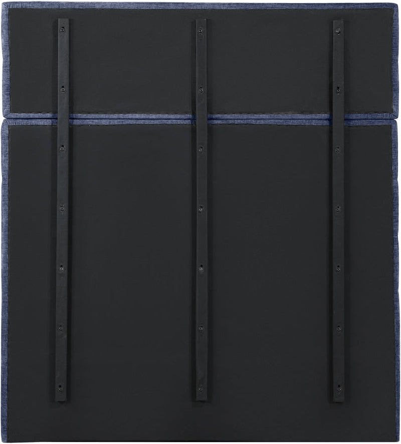 Adam Chenille Fabric Upholstered Full Bed in Blue - B1257Navy-F70