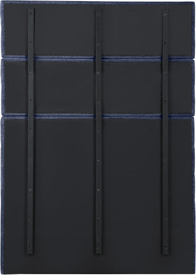 Adam Chenille Fabric Upholstered Full Bed in Blue - B1257Navy-F90