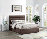 Adam Chenille Fabric Upholstered Full Bed in Brown - B1257Brown-F