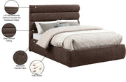 Adam Chenille Fabric Upholstered Full Bed in Brown - B1257Brown-F