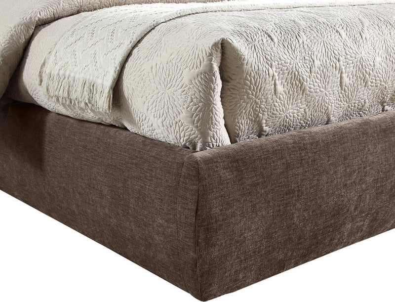 Adam Chenille Fabric Upholstered Full Bed in Brown - B1257Brown-F