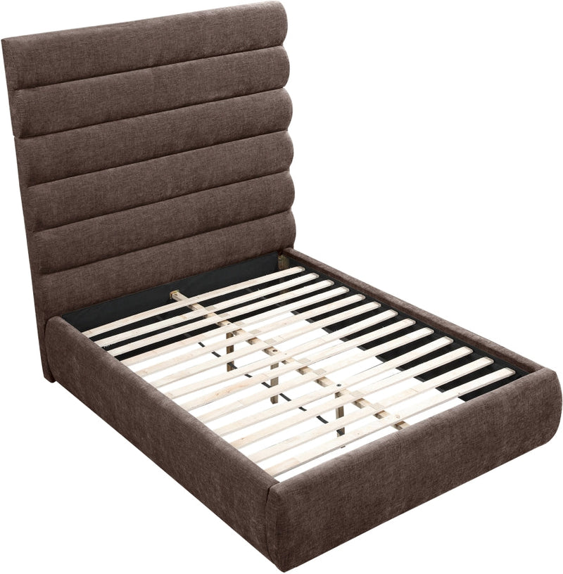 Adam Chenille Fabric Upholstered Full Bed in Brown - B1257Brown-F70