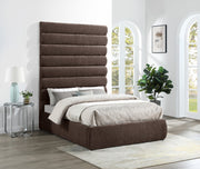 Adam Chenille Fabric Upholstered Full Bed in Brown - B1257Brown-F90