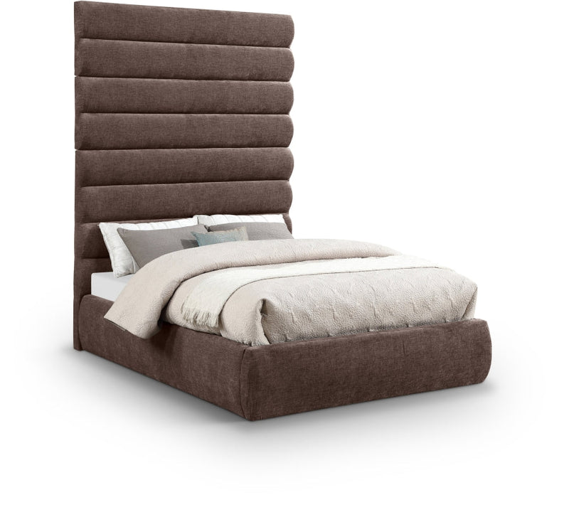 Adam Chenille Fabric Upholstered Full Bed in Brown - B1257Brown-F90