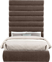Adam Chenille Fabric Upholstered Full Bed in Brown - B1257Brown-F90