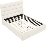 Adam Chenille Fabric Upholstered Full Bed in Cream - B1257Cream-F