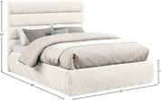 Adam Chenille Fabric Upholstered Full Bed in Cream - B1257Cream-F