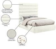 Adam Chenille Fabric Upholstered Full Bed in Cream - B1257Cream-F70