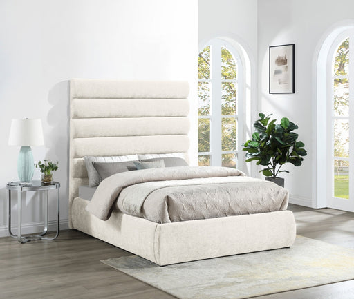 Adam Chenille Fabric Upholstered Full Bed in Cream - B1257Cream-F70