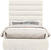 Adam Chenille Fabric Upholstered Full Bed in Cream - B1257Cream-F70