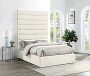 Adam Chenille Fabric Upholstered Full Bed in Cream - B1257Cream-F90