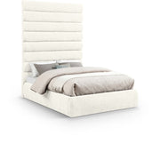 Adam Chenille Fabric Upholstered Full Bed in Cream - B1257Cream-F90