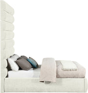 Adam Chenille Fabric Upholstered Full Bed in Cream - B1257Cream-F90