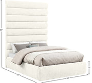 Adam Chenille Fabric Upholstered Full Bed in Cream - B1257Cream-F90