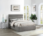 Adam Chenille Fabric Upholstered Full Bed in Grey - B1257Grey-F