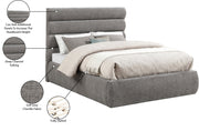 Adam Chenille Fabric Upholstered Full Bed in Grey - B1257Grey-F