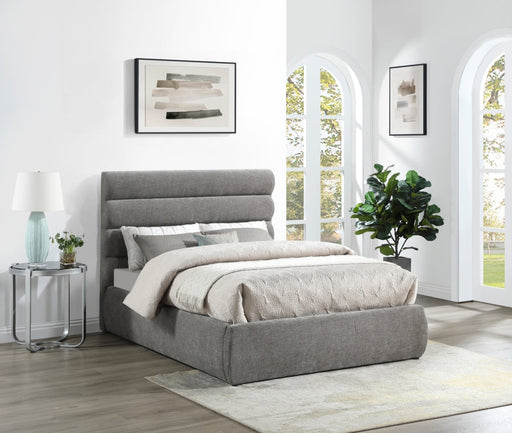 Adam Chenille Fabric Upholstered Full Bed in Grey - B1257Grey-F