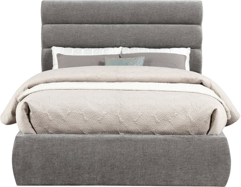 Adam Chenille Fabric Upholstered Full Bed in Grey - B1257Grey-F