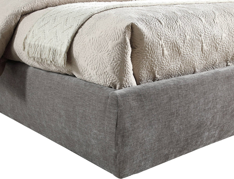 Adam Chenille Fabric Upholstered Full Bed in Grey - B1257Grey-F