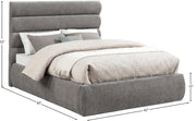 Adam Chenille Fabric Upholstered Full Bed in Grey - B1257Grey-F