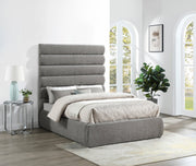 Adam Chenille Fabric Upholstered Full Bed in Grey - B1257Grey-F70
