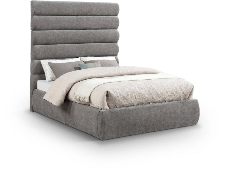 Adam Chenille Fabric Upholstered Full Bed in Grey - B1257Grey-F70
