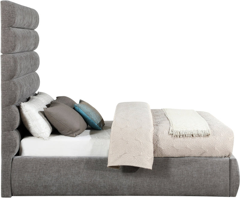 Adam Chenille Fabric Upholstered Full Bed in Grey - B1257Grey-F70