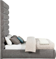 Adam Chenille Fabric Upholstered Full Bed in Grey - B1257Grey-F90