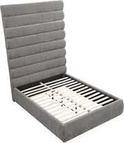 Adam Chenille Fabric Upholstered Full Bed in Grey - B1257Grey-F90