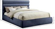 Adam Chenille Fabric Upholstered King Bed in Blue - B1257Navy-K