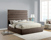 Adam Chenille Fabric Upholstered King Bed in Brown - B1257Brown-K70