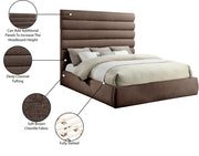 Adam Chenille Fabric Upholstered King Bed in Brown - B1257Brown-K70