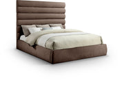 Adam Chenille Fabric Upholstered King Bed in Brown - B1257Brown-K70