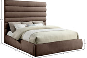 Adam Chenille Fabric Upholstered King Bed in Brown - B1257Brown-K70