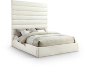 Adam Chenille Fabric Upholstered King Bed in Cream - B1257Cream-K90