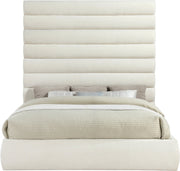 Adam Chenille Fabric Upholstered King Bed in Cream - B1257Cream-K90