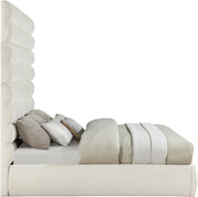 Adam Chenille Fabric Upholstered King Bed in Cream - B1257Cream-K90