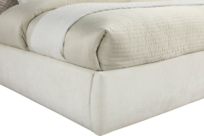 Adam Chenille Fabric Upholstered King Bed in Cream - B1257Cream-K90