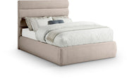 Adam Linen Textured Fabric Upholstered Full Bed in Beige - B1255Beige-F