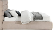 Adam Linen Textured Fabric Upholstered Full Bed in Beige - B1255Beige-F