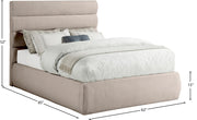 Adam Linen Textured Fabric Upholstered Full Bed in Beige - B1255Beige-F