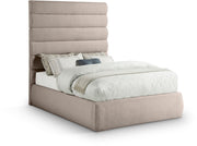 Adam Linen Textured Fabric Upholstered Full Bed in Beige - B1255Beige-F70
