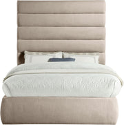 Adam Linen Textured Fabric Upholstered Full Bed in Beige - B1255Beige-F70