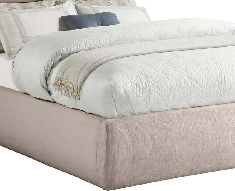 Adam Linen Textured Fabric Upholstered Full Bed in Beige - B1255Beige-F90