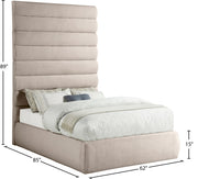 Adam Linen Textured Fabric Upholstered Full Bed in Beige - B1255Beige-F90
