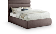 Adam Linen Textured Fabric Upholstered Full Bed in Brown - B1255Brown-F