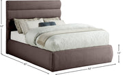 Adam Linen Textured Fabric Upholstered Full Bed in Brown - B1255Brown-F