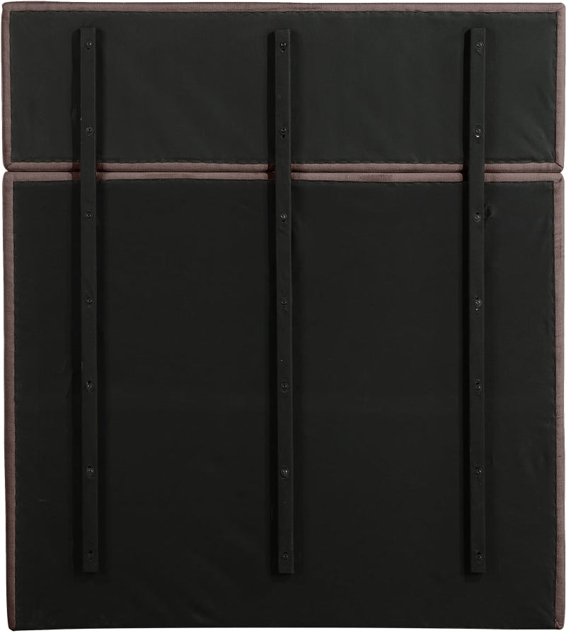 Adam Linen Textured Fabric Upholstered Full Bed in Brown - B1255Brown-F70