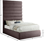 Adam Linen Textured Fabric Upholstered Full Bed in Brown - B1255Brown-F90